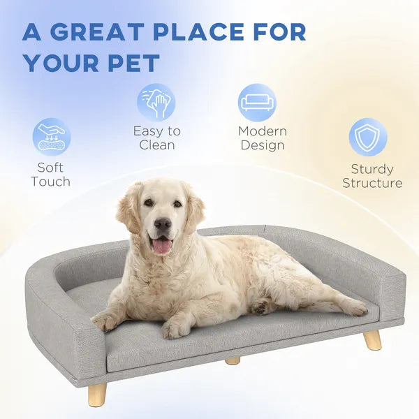 PawHut Dog Sofa Couch Bed with Washable Cushion for Large Dogs, Cats, Gray - product image 7