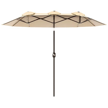 Outsunny Double-sided Patio Umbrella 9.5' Outdoor Market Umbrella with Push Button Tilt and Crank, 3 Air Vents and 12 Ribs, for Garden, Deck, Pool - product image 1