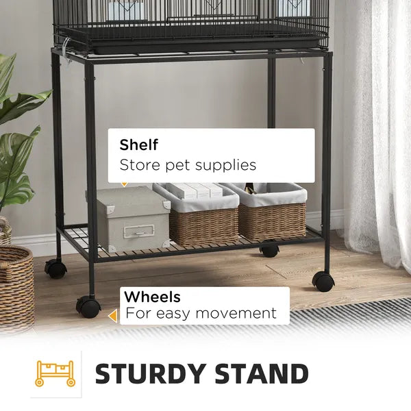 PawHut Double Stackable Bird Cage on Wheels with Stand, for Canaries - product image 8