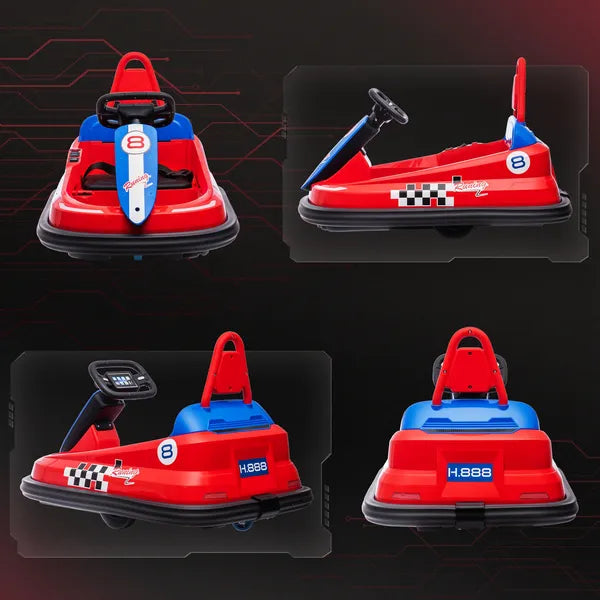 6V Electric Bumper Car for Kids with 360 Degree Rotation, Music and Lights, Red - product image 8