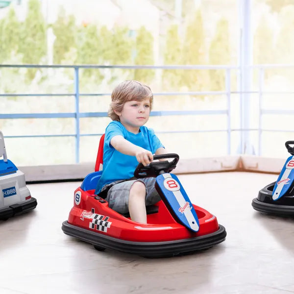 6V Electric Bumper Car for Kids with 360 Degree Rotation, Music and Lights, Red - product image 2