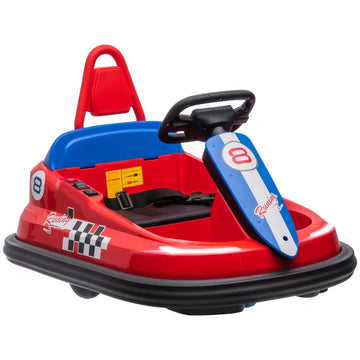 6V Electric Bumper Car for Kids with 360 Degree Rotation, Music and Lights, Red - product image 1