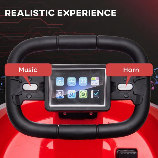 6V Electric Bumper Car for Kids with 360 Degree Rotation, Music and Lights, Red - product image 5