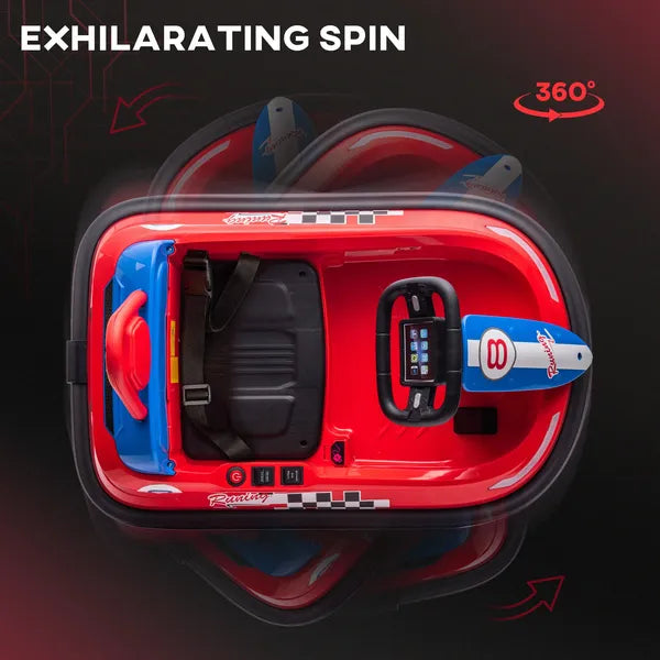 6V Electric Bumper Car for Kids with 360 Degree Rotation, Music and Lights, Red - product image 4