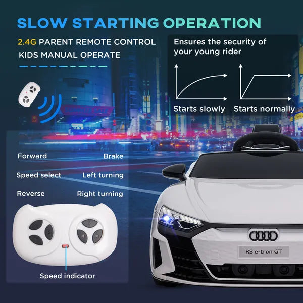 Electric Car for Kids 37-60 Months | 12V Ride-on Toy with Remote Control, Suspension, Horn Honking, Sleek White - product image 6