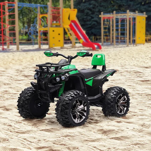 Electric Cars for Kids 12V with Music Realistic Headlights Wide Wheels Rechargeable Battery Green - product image 10