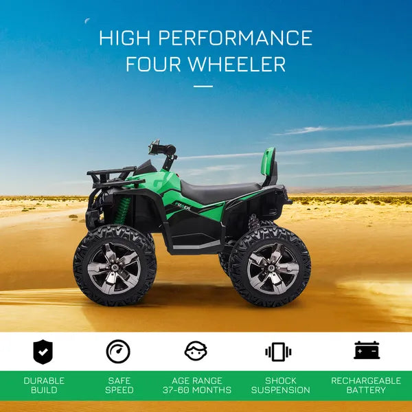 Electric Cars for Kids 12V with Music Realistic Headlights Wide Wheels Rechargeable Battery Green - product image 4