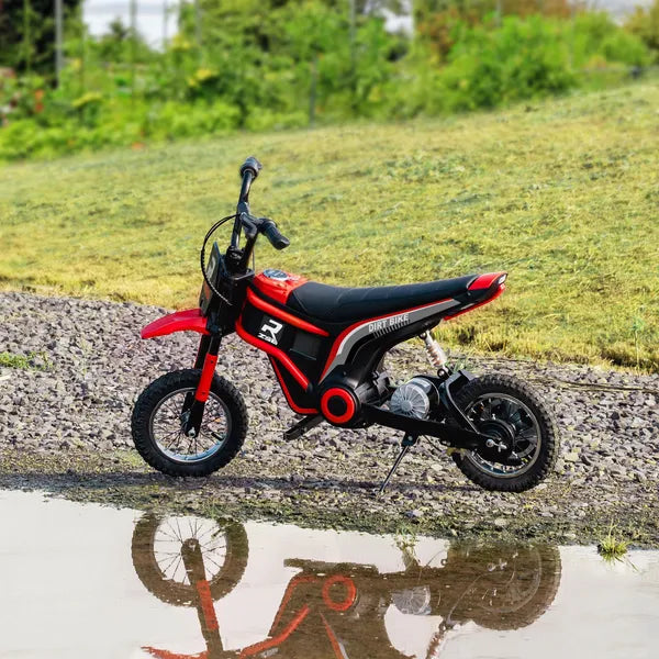 Electric Dirt Bike with Twist Grip Throttle, 24V 350W Off-Road Electric Motorcycle with Brake, Music Horn, for Ages 13+ Years, Red - product image 10