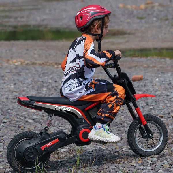 Electric Dirt Bike with Twist Grip Throttle, 24V 350W Off-Road Electric Motorcycle with Brake, Music Horn, for Ages 13+ Years, Red - product image 2