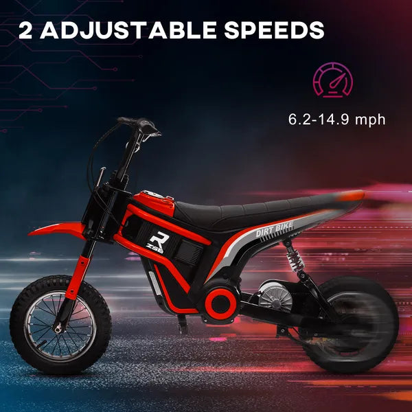 Electric Dirt Bike with Twist Grip Throttle, 24V 350W Off-Road Electric Motorcycle with Brake, Music Horn, for Ages 13+ Years, Red - product image 5