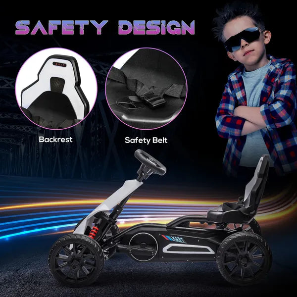 Electric Go Kart for Kids, 12V Adjustable Speed,  White - product image 6