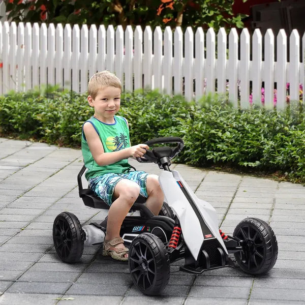 Electric Go Kart for Kids, 12V Adjustable Speed,  White - product image 2