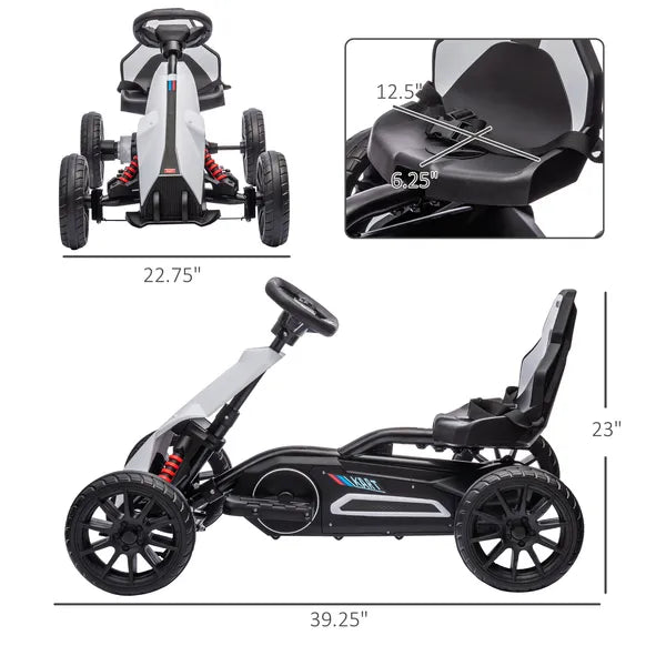 Electric Go Kart for Kids, 12V Adjustable Speed,  White - product image 3