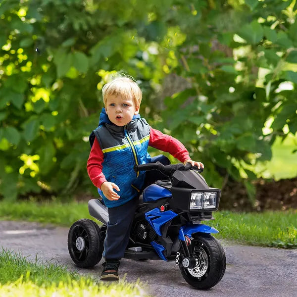 Aosom Electric Motorbike for Kids 6V Ride-On Motorcycle Toy with Music Horn Headlights Blue - product image 2