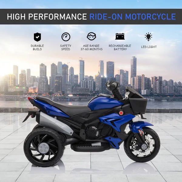 Aosom Electric Motorbike for Kids 6V Ride-On Motorcycle Toy with Music Horn Headlights Blue - product image 4