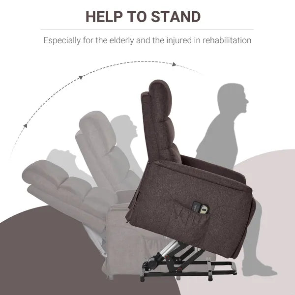 Power Lift Recliner Chair with Heat and Vibration Massage, Brown - product image 5