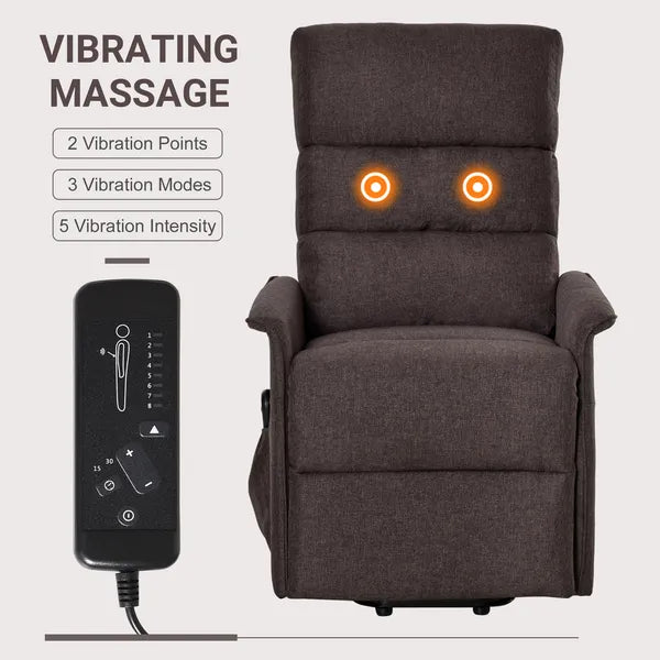 Power Lift Recliner Chair with Heat and Vibration Massage, Brown - product image 6
