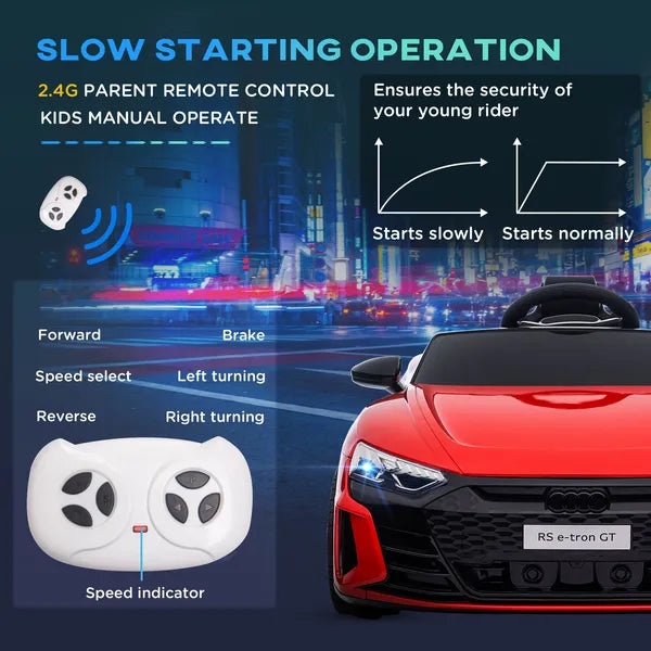 Electric Toy Car for Kids 3-6, 12V Ride on Car with Remote Control, Suspension System, Music, 3.1 MPH, Vibrant Red - product image 6