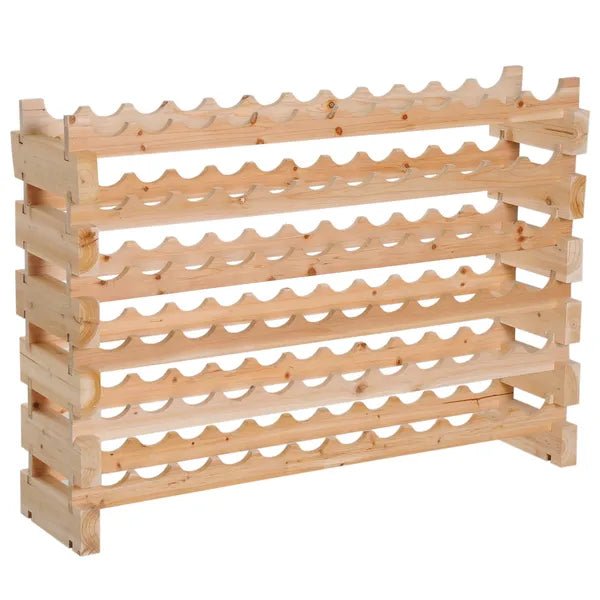 72-Bottle Wooden Wine Rack, Stackable Storage, Natural Wood Finish, for Kitchen or Cellar - product image 1