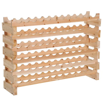 72-Bottle Wooden Wine Rack, Stackable Storage, Natural Wood Finish, for Kitchen or Cellar - product image 1