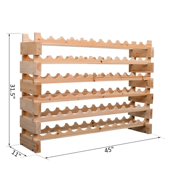72-Bottle Wooden Wine Rack, Stackable Storage, Natural Wood Finish, for Kitchen or Cellar - product image 3