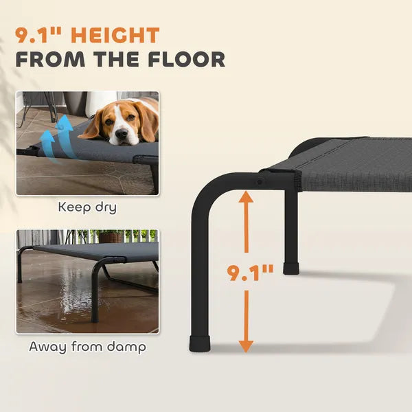 PawHut Elevated Dog Bed for Large Breeds Gray 60"L - product image 4