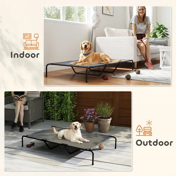 PawHut Elevated Dog Bed for Large Breeds Gray 60"L - product image 6