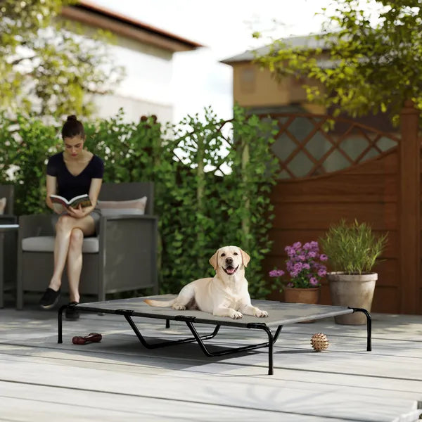 PawHut Elevated Dog Bed for Large Breeds Gray 60"L - product image 2