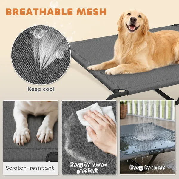 PawHut Elevated Dog Bed for Large Breeds Gray 60"L - product image 5