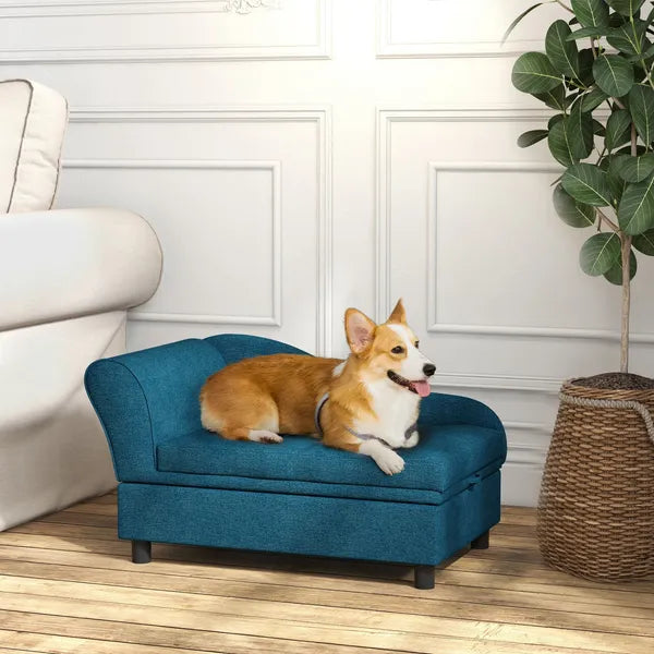PawHut Elevated Dog Bed with Storage Space and Soft Cushion Dark Blue - product image 10