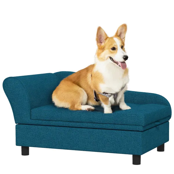 PawHut Elevated Dog Bed with Storage Space and Soft Cushion Dark Blue - product image 11