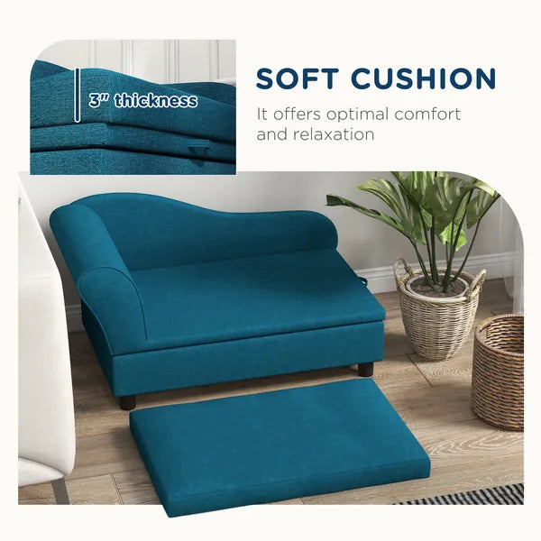 PawHut Elevated Dog Bed with Storage Space and Soft Cushion Dark Blue - product image 6