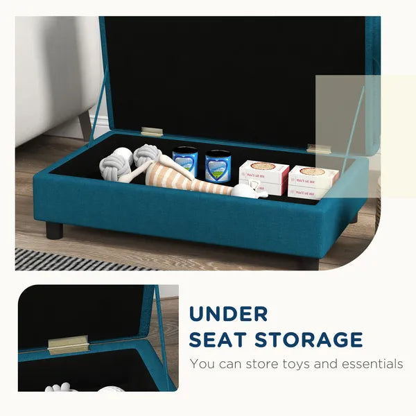 PawHut Elevated Dog Bed with Storage Space and Soft Cushion Dark Blue - product image 5