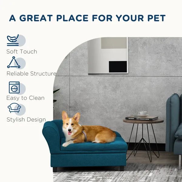 PawHut Elevated Dog Bed with Storage Space and Soft Cushion Dark Blue - product image 7