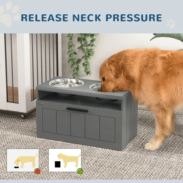 Elevated Dog Bowls, Large Breed Raised Dogs Bowl Stand with 2 Stainless Steel Bowls, Storage Drawer and Slow Feeder Mat - product image 5