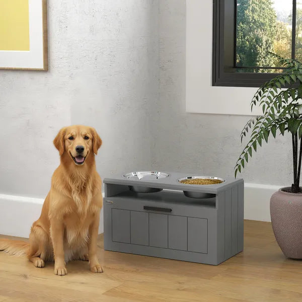 Elevated Dog Bowls, Large Breed Raised Dogs Bowl Stand with 2 Stainless Steel Bowls, Storage Drawer and Slow Feeder Mat - product image 10