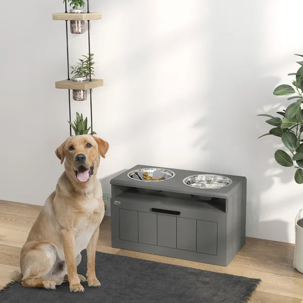 Elevated Dog Bowls, Large Breed Raised Dogs Bowl Stand with 2 Stainless Steel Bowls, Storage Drawer and Slow Feeder Mat - product image 2