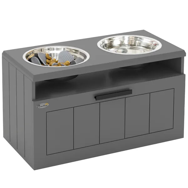 Elevated Dog Bowls, Large Breed Raised Dogs Bowl Stand with 2 Stainless Steel Bowls, Storage Drawer and Slow Feeder Mat - product image 11