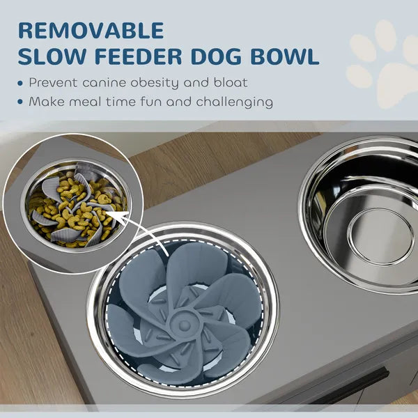 Elevated Dog Bowls, Large Breed Raised Dogs Bowl Stand with 2 Stainless Steel Bowls, Storage Drawer and Slow Feeder Mat - product image 4