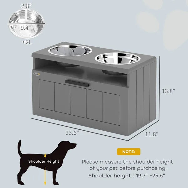 Elevated Dog Bowls, Large Breed Raised Dogs Bowl Stand with 2 Stainless Steel Bowls, Storage Drawer and Slow Feeder Mat - product image 3