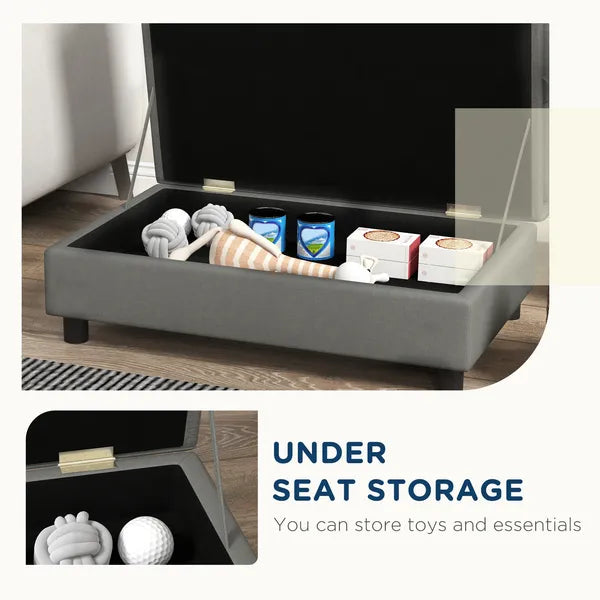 Elevated Dog Sofa Pet Bed with Storage Soft Cushion for Small Medium Dogs Gray - product image 5