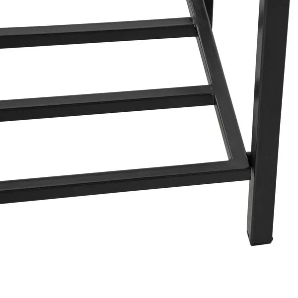 Elevated Metal Garden Bed with Rattan Look and Tool Storage, Modern Design, Black - product image 8