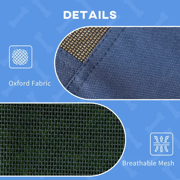 PawHut Elevated Portable Dog Cot Pet Bed with UV Protection Canopy Shade, 30 inch, Dark Blue - product image 5