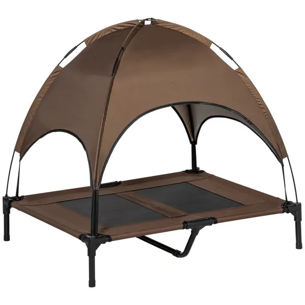 PawHut Elevated Portable Dog Cot Pet Bed with UV Protection Canopy Shade, 36 inch, Coffee - product image 11