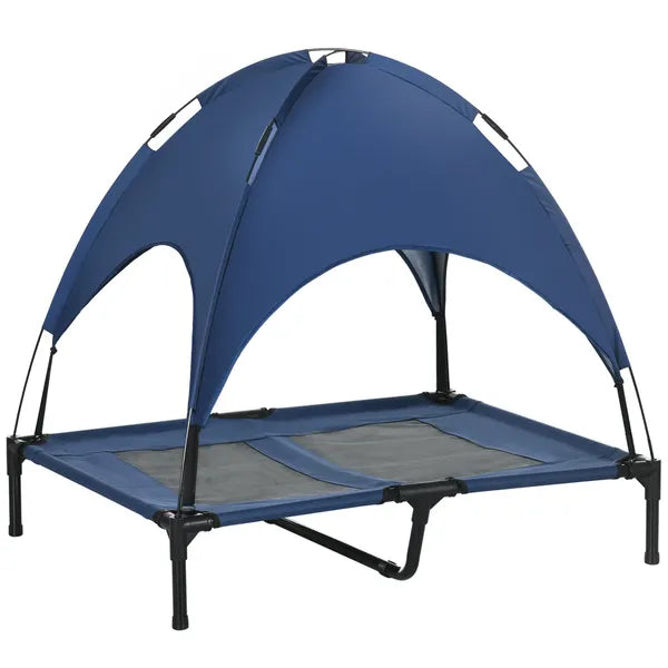 Elevated Portable Dog Cot Pet Bed with UV Protection Canopy Shade, 36 inch, Dark Blue - product image 11