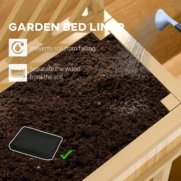 Outsunny Elevated Wood Planter with Trellis for Climbing Plants, Raised Garden Bed with Legs and Drainage Holes, Natural Wood - product image 5