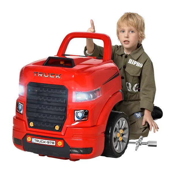 Qaba Engaging Kids Truck Engine Toy Set with RC Car Key | Red Mechanic Toys for Ages 3-5 - product image 10