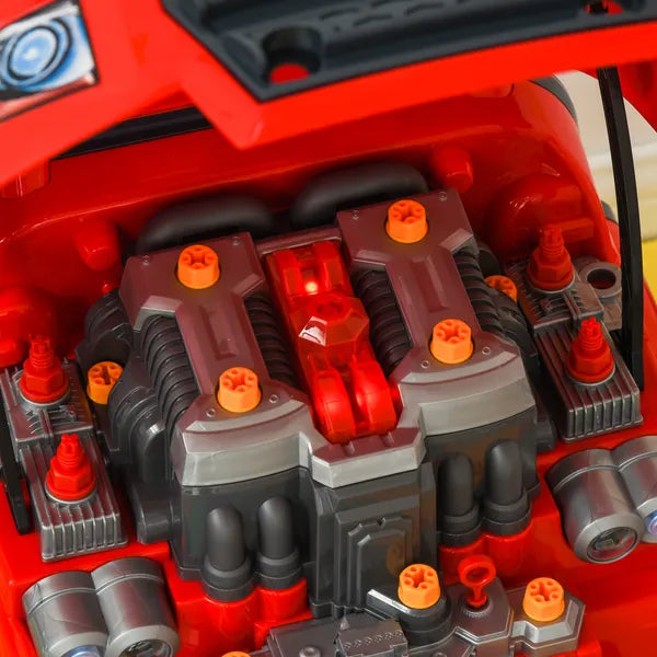 Qaba Engaging Kids Truck Engine Toy Set with RC Car Key | Red Mechanic Toys for Ages 3-5 - product image 9