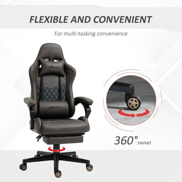Vinsetto Ergonomic High Back Brown Office Chair Adjustable Swivel Recliner Lumbar Support - product image 6