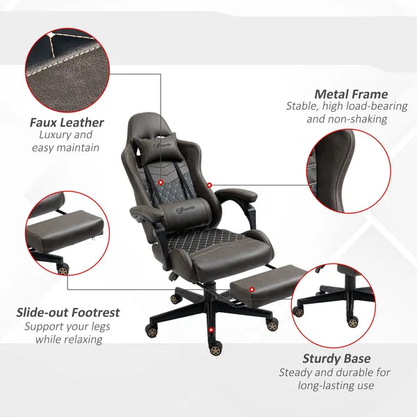 Vinsetto Ergonomic High Back Brown Office Chair Adjustable Swivel Recliner Lumbar Support - product image 7